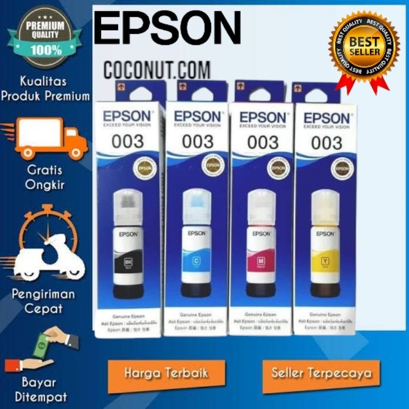 PAKET 1 SET TINTA EPSON ORIGINAL 003 L1110 L3110 L3150