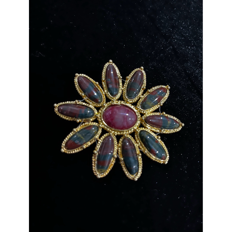 Aster Medium Brooch - Bros Kebaya | Bros Etnik | Bros Tembaga Lapis Emas