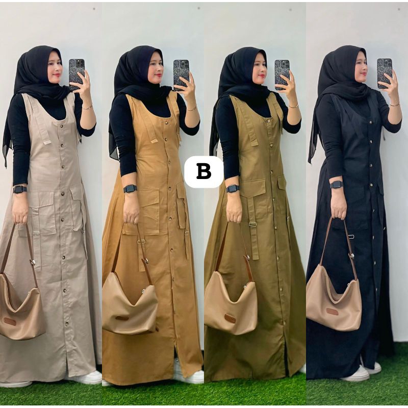 angeli - defana Overall gamis dewasa allsize