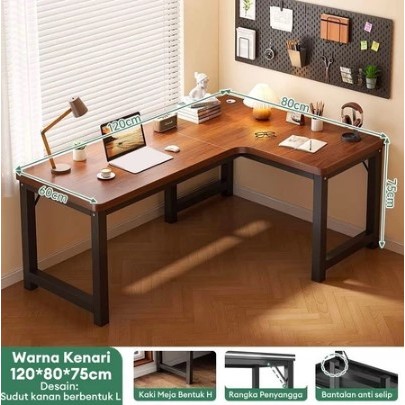 ( GARANSI 12 BULAN ) MEJA KOMPUTER SHAPED L MEJA GAMING MINIMALIS MEJA LAPTOP MEJA KANTOR MEJA KERJA
