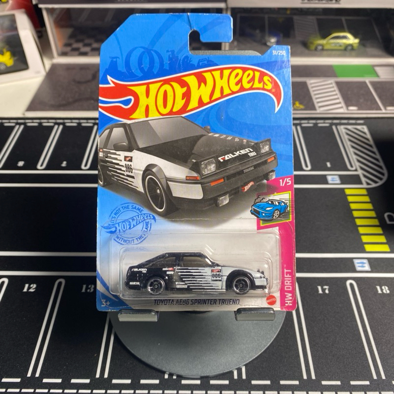 Hot Wheels Toyota AE86 Sprinter Trueno Black Falken