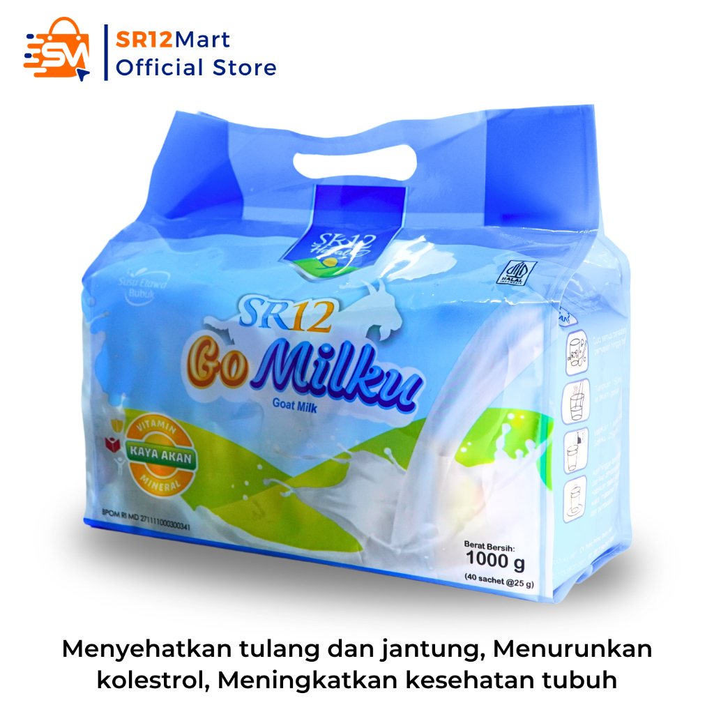 

SR12 Go Milku 40 SACHET Susu Kambing Etawa Susu Gomilku SR12 Susu Kambing Etawa Bubuk