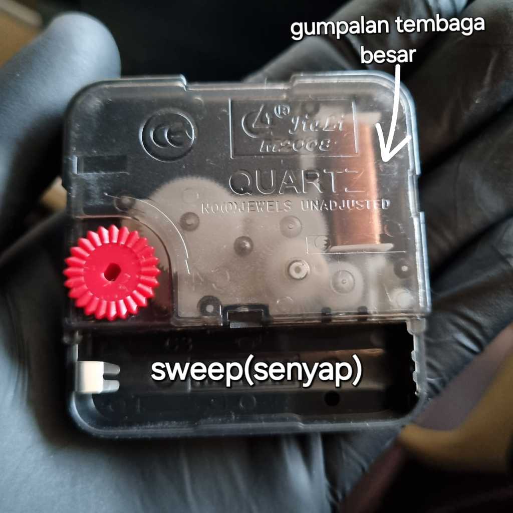 Mesin Jam Sweep Silent Quartz Tidak Berisik/Mesin Jam Dinding Sweep Halus Tanpa Detik Bunyi