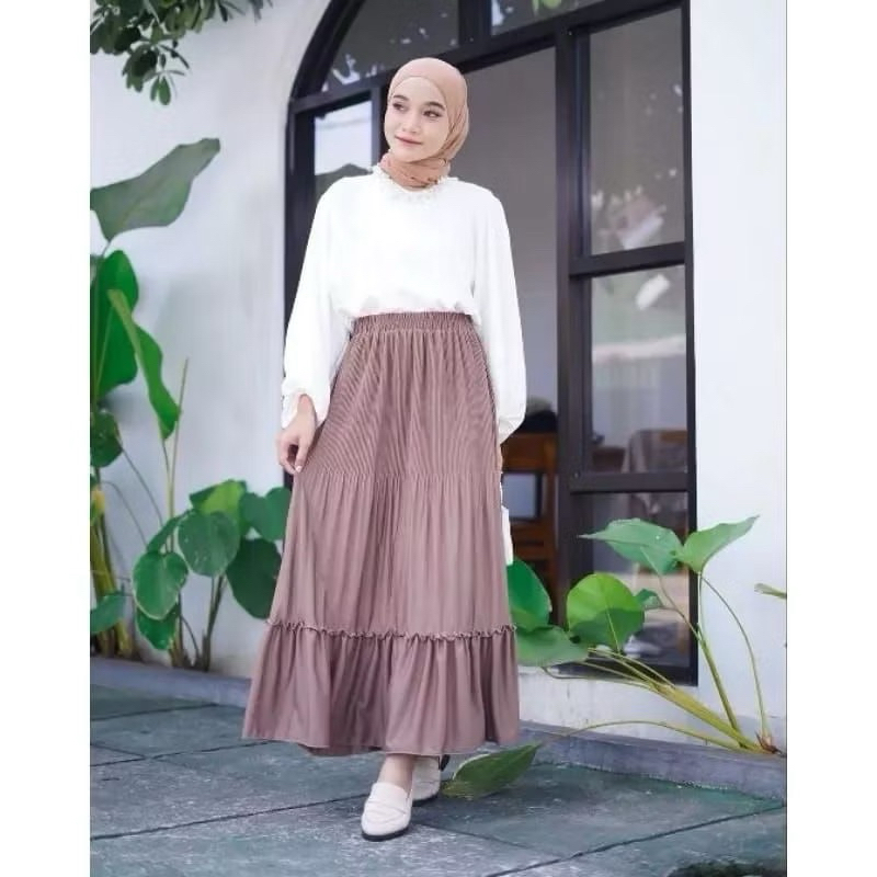 ROK SUSUN CLARA PREMIUM/ROK PLISKET TINGKAT/ROK TUTU