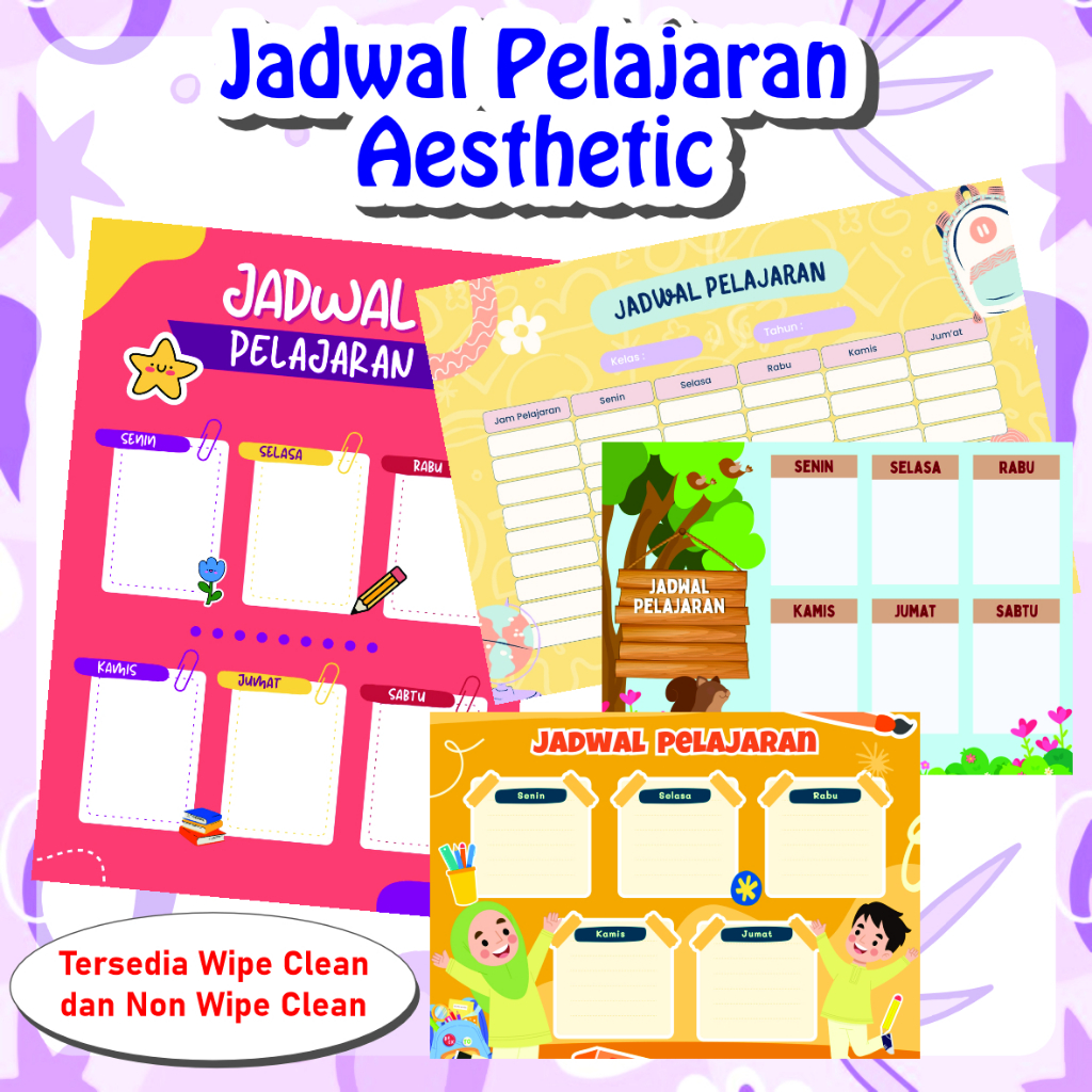 

Jadwal Pelajaran Aesthetic Wipe And Clean | Poster Jadwal Pelajaran | Poster Sekolah