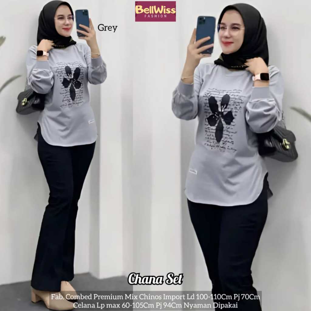 CHANA SET CELANA CUTBRAY KAOS KOMBED PREMIUM LD 100-110 CM CELANA CHINOS IMPORT WANITA