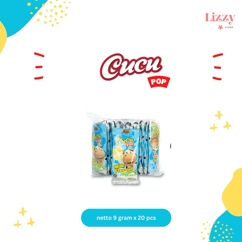 

Permen Cucu Pop Milk Flavor Permen Lollipop Rasa Susu 9 gram x 20pcs