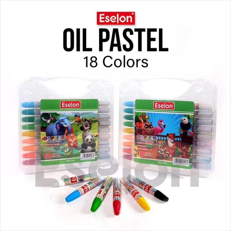 

(1 SET) Crayon Krayon Oil Pastel Eselon 18 Warna / Krayon Murah