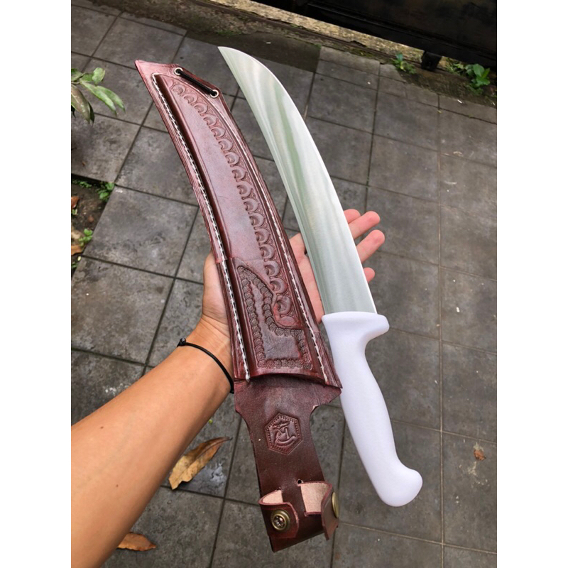 Pisau Tramontina Original 14 inch Lisensi NSF Custom Sarung Kulit Sapi Asli - Toko Pisau Presisi