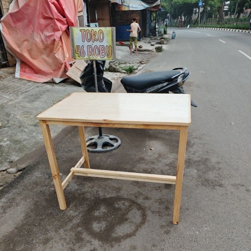 meja makan bahan jati belanda 100*65*80
