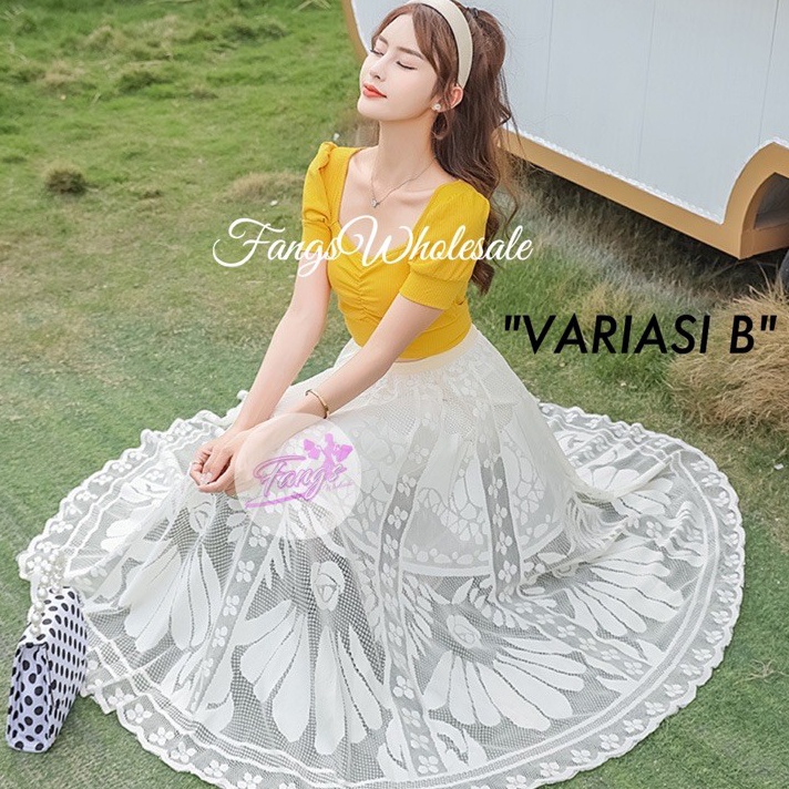 FW R419 Rok Brukat Import Panjang  Rok Brukat Panjang Premium Quality