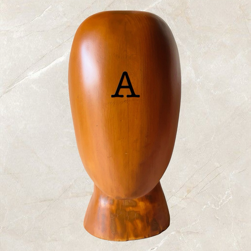 Patung Manekin Display Kepala Kayu Solid