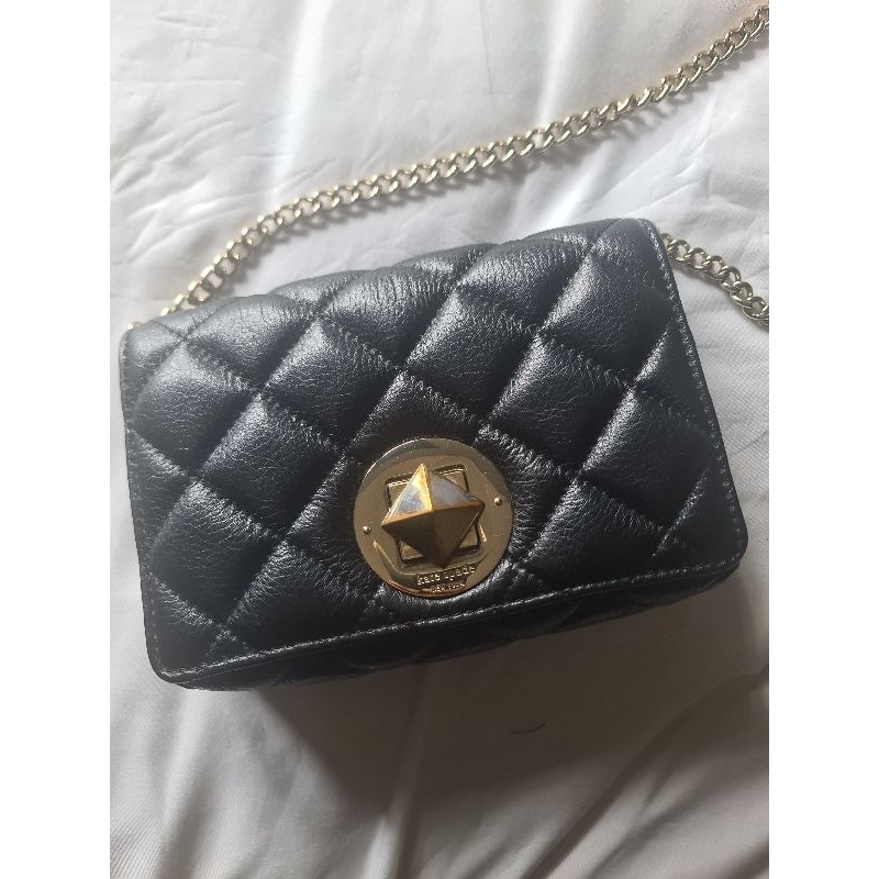 Preloved Authentic Kate Spade Dove Gold Coast Black Crossbody Bag