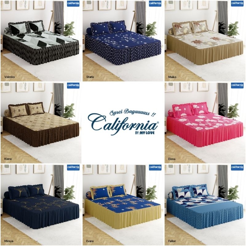 Sprei California Rumbai 180x200 B4 motif Terlaris - Sprei Rumbai California 180x200 B4 King 180 SP P
