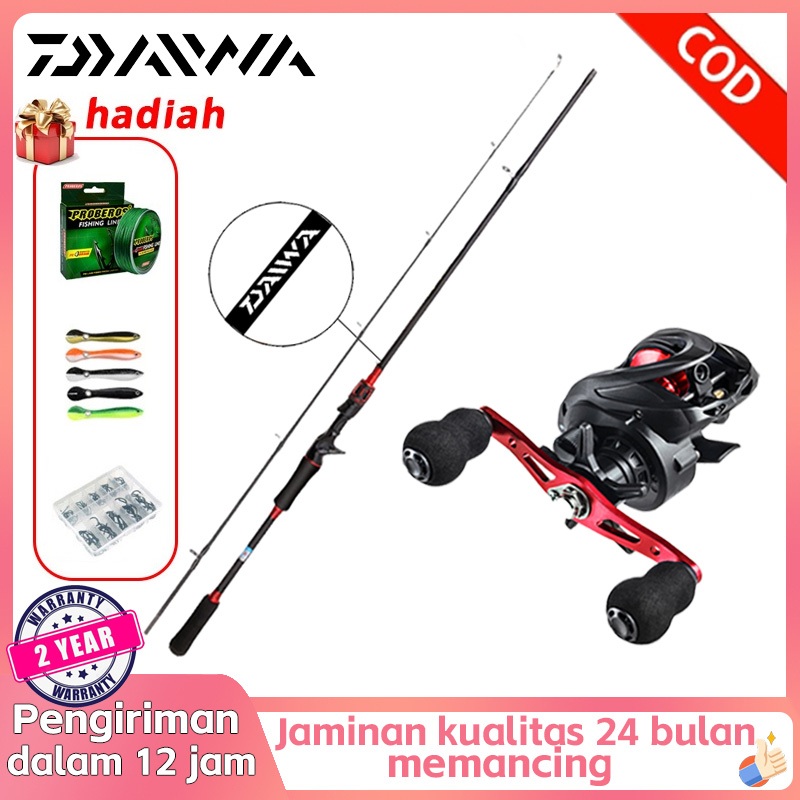 DAIWA Fishing Combo Set Lengkap - Joran 1.65m-2.7m + Reel Spinning Premium, Kompatibel dengan Baitca