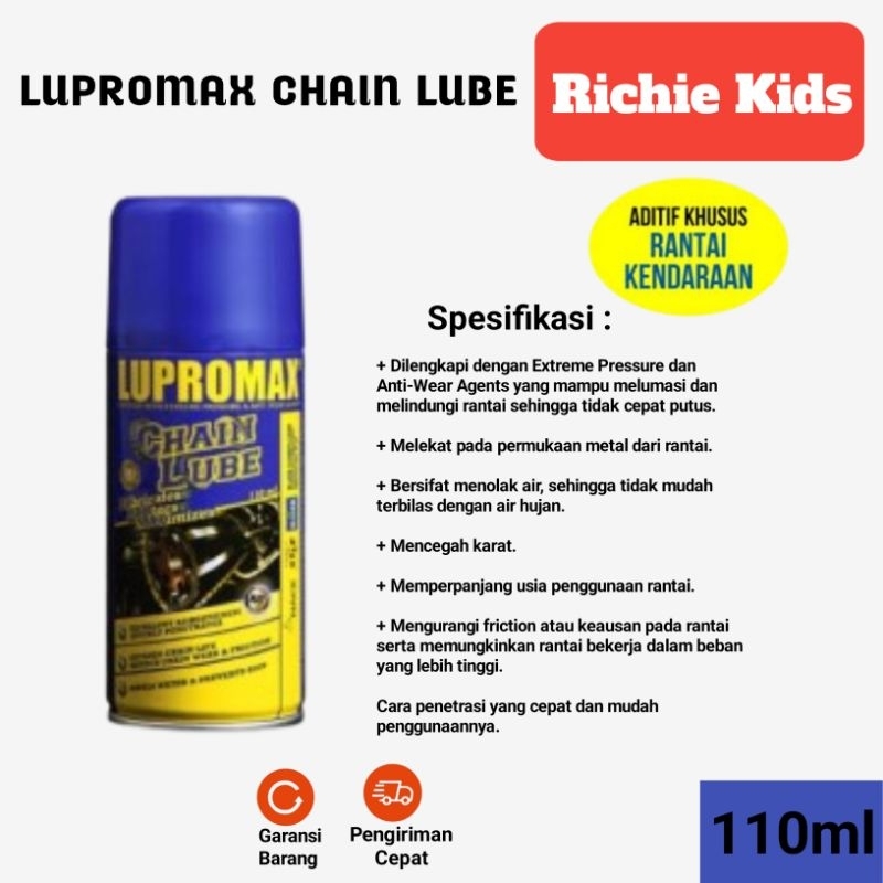 Lupromax Chain Lube Pelumas Rantai Serbaguna 110 Ml