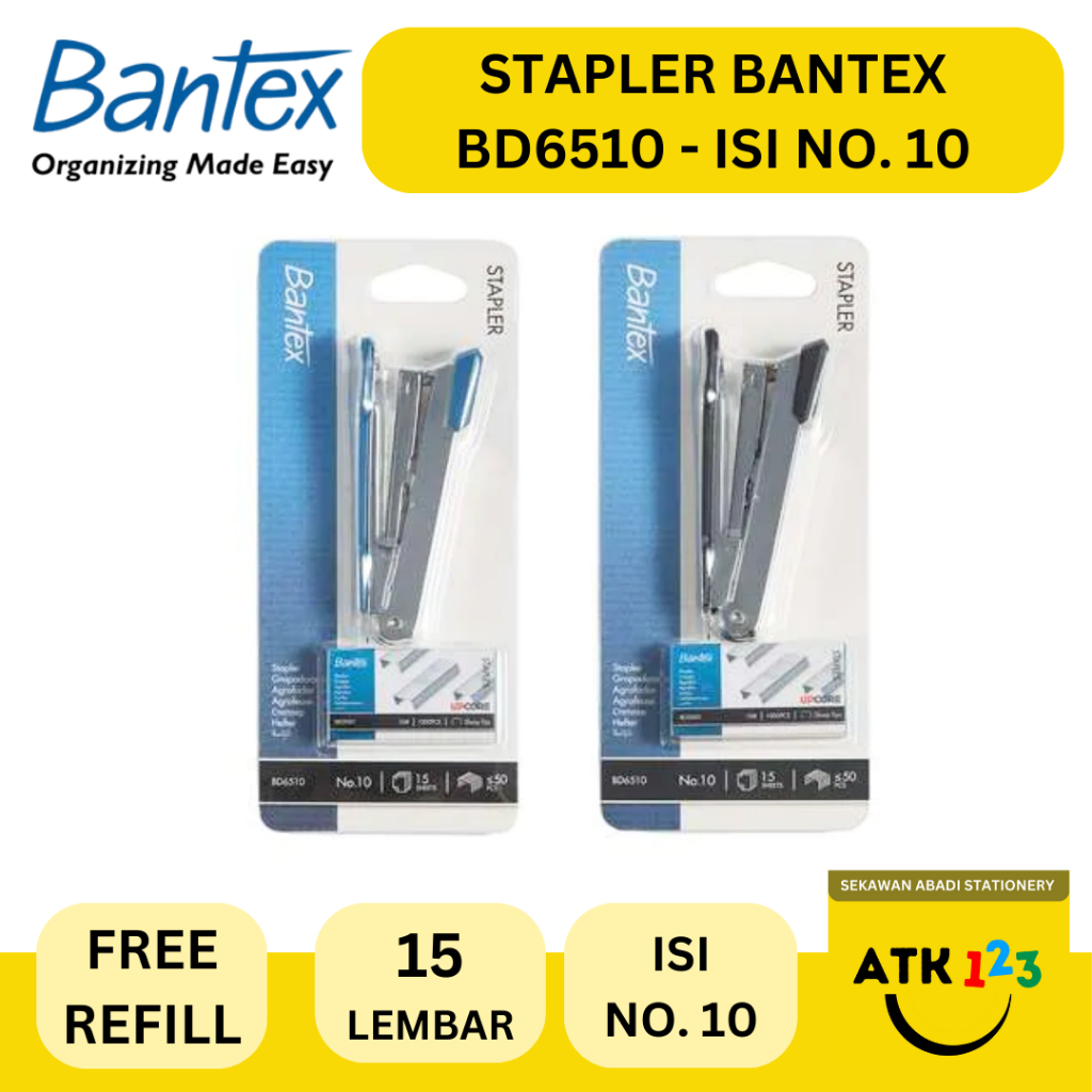 

Bantex Stapler / Jepretan Merk Bantex BD6501 Free Refill Isi No. 10
