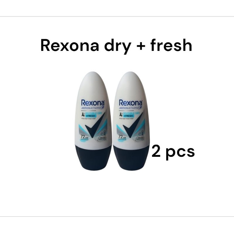 ( 2 Botol ) Rexona Deodorant Roll On Dry + Freesh 45 ml