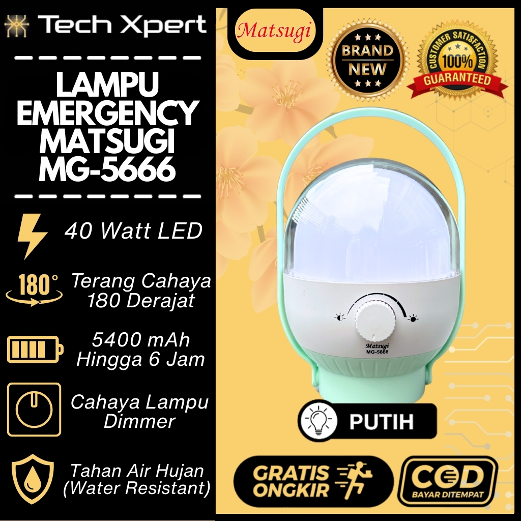 Lampu Emergency Matsugi Dimmer Led 40 Watt Mg-5666 Water Resistant