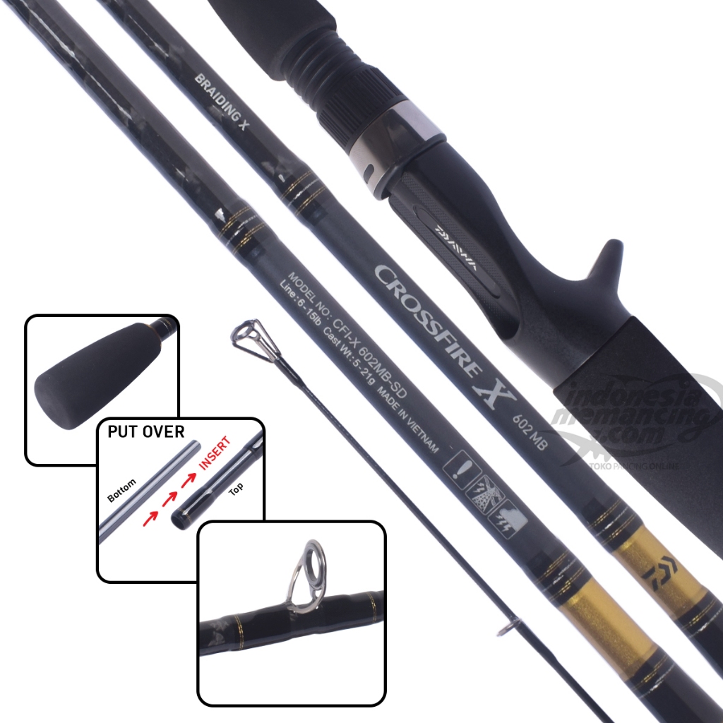 Joran DAIWA CROSSFIRE-X 25 | 602MB 602MHB 662MB | Baitcasting | Kolam Harian Laut Pinggiran | Resmi