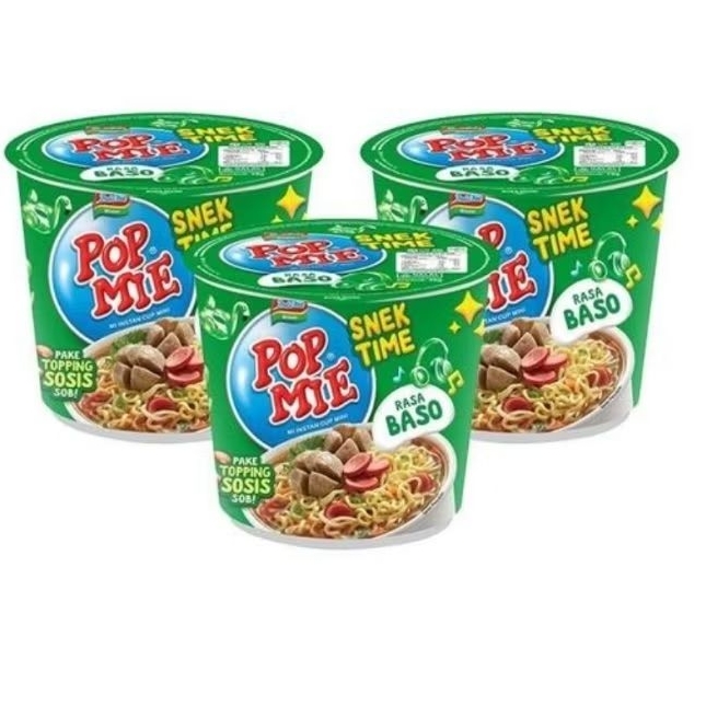 

Pop Mie Mini Snek Time Rasa Baso Paket isi 3 x 38 gram