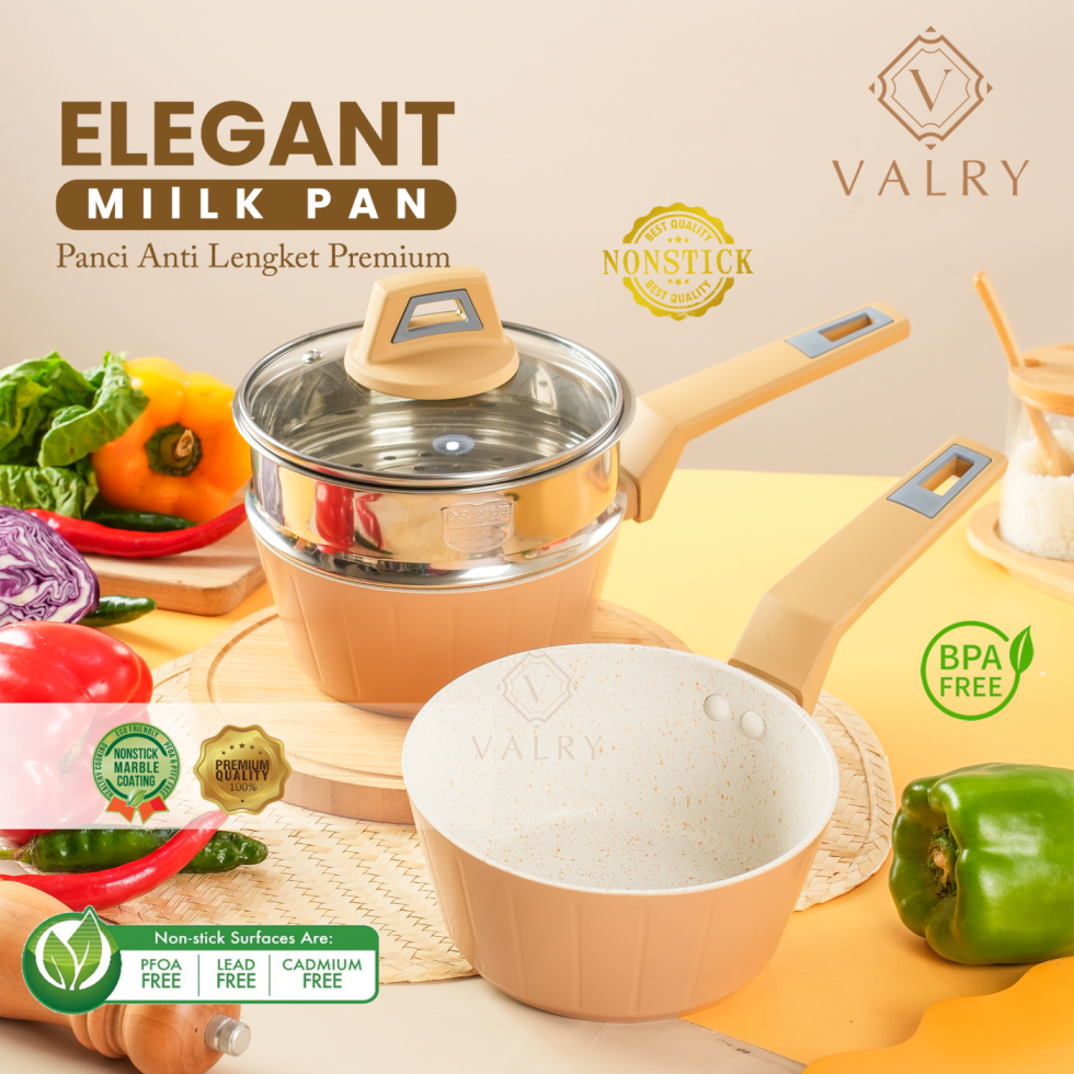 Discount MAYBA MILK PAN Panci Susu Premium Elegant Valry Milk Pan Saucepan Coklat Nonstick Marble