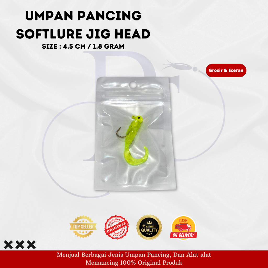 umpan pancing soft lure cacing laut hijau /soft lure/sea bass bait jig ball head /luminous/pancing