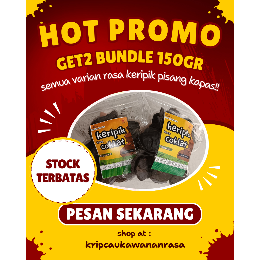 

Paket 1+1 Bundling Keripik Pisang 150gr Mix Varian Rasa