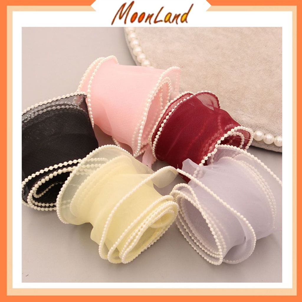 

Pita Organza Gelombang list mutiara pita buket PT12