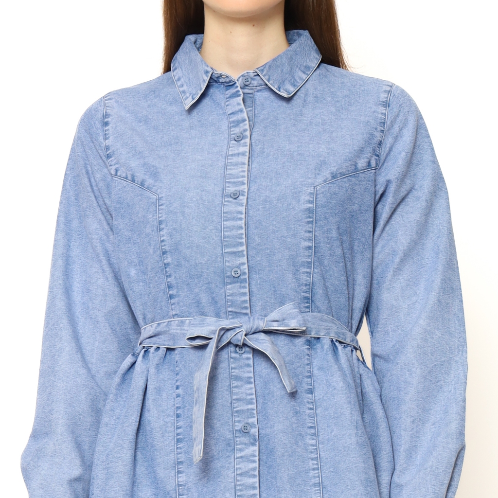 Spyderbilt Dress Panjang Wanita New Jeans Maxy Dress Planet Surf