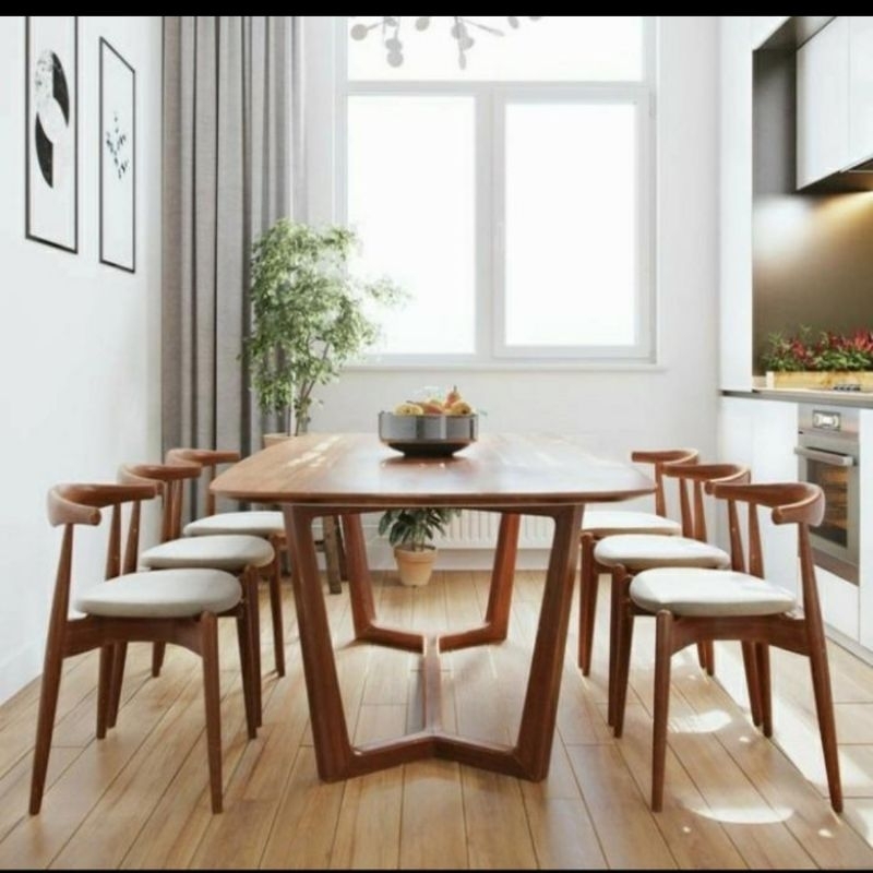 Meja makan minimalis 6 kursi jati mebel jepara kursi makan jati retro minimalis mewah meja makan min