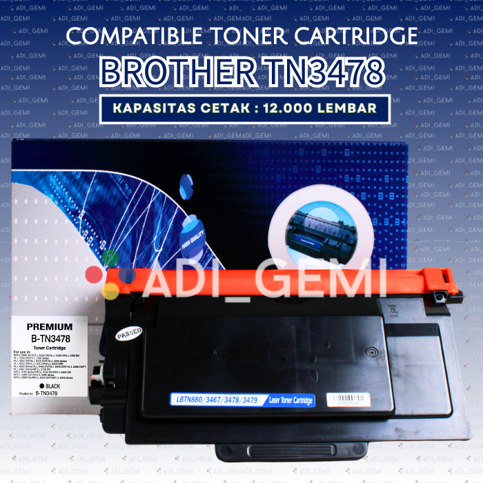 Compatible Toner Cartridge BROTHER TN3478 TN 3478 - TN880 TN3467 TN3479 - 12K - Brother HL L6200 L62
