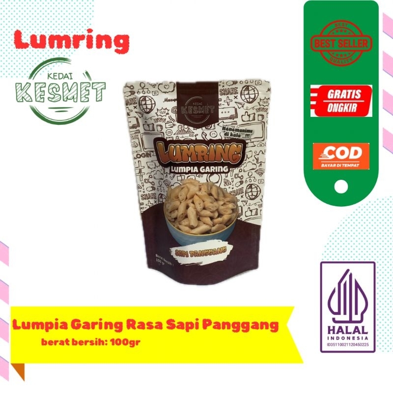 

sapi panggang Snack lumring kedai kesmet, lumpia garing, camilan lumpia