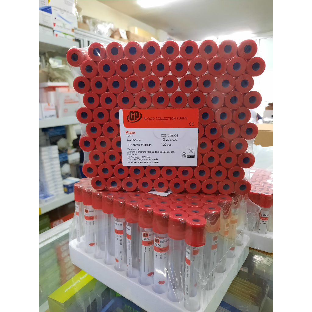 Tabung Vacutainer Plain 10ml Merk GP