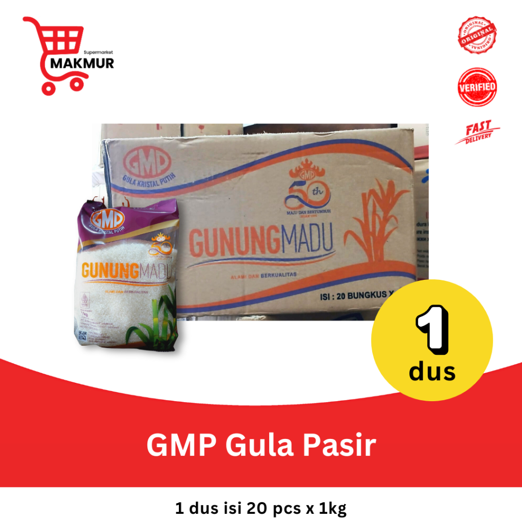 

GMP Gula Pasir Premium 1 DUS (20 BKS) x 1 kg GROSIR Tkmakmur24