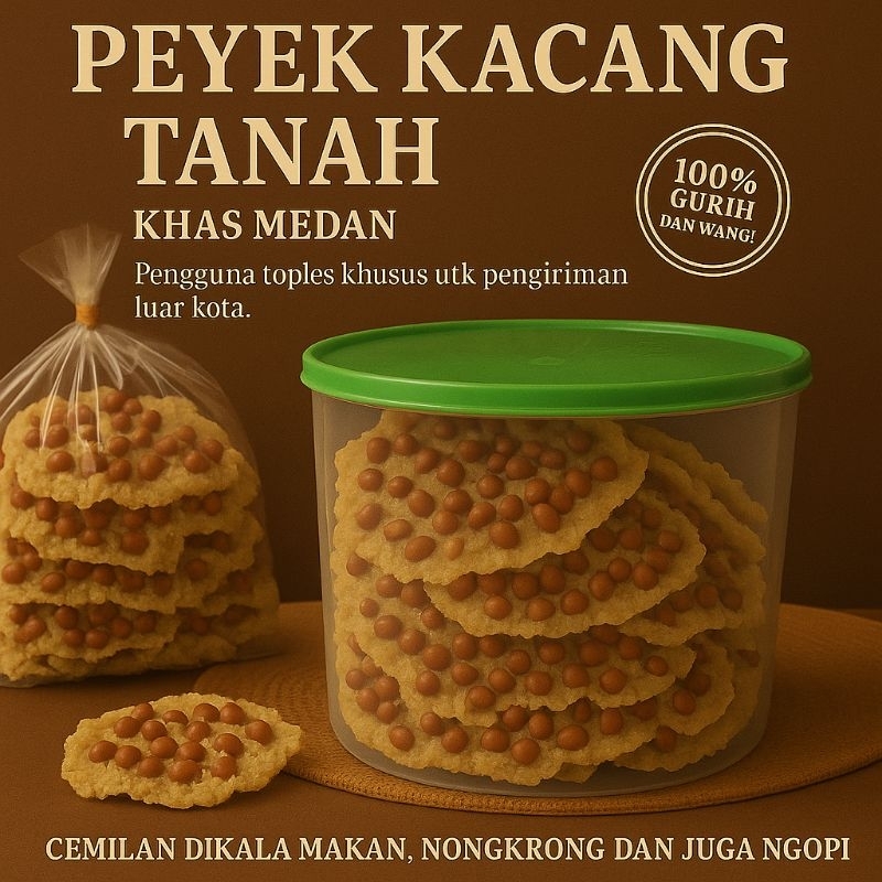 

Peyek Kacang Tanah 1kg+ Toples (diwajibkan untuk pesanan luar kota)