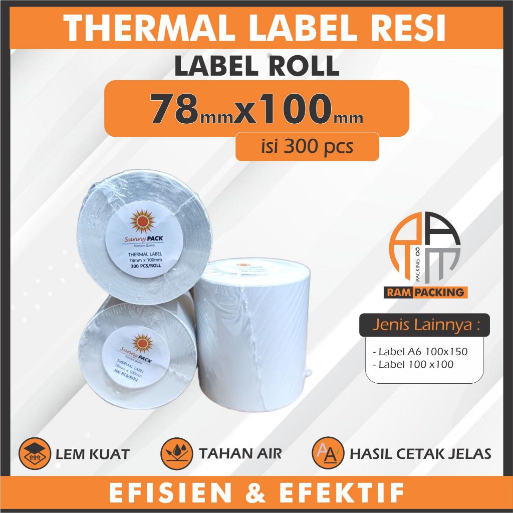 

Stiker Label Resi 78x100 78 x 100 Kertas Thermal Label Resi