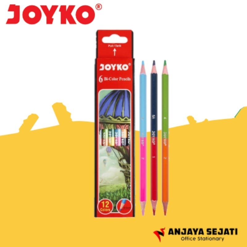 

Pensil Warna Joyko | Pensil Gambar Bi-color BI100 (2 warna per pensil)