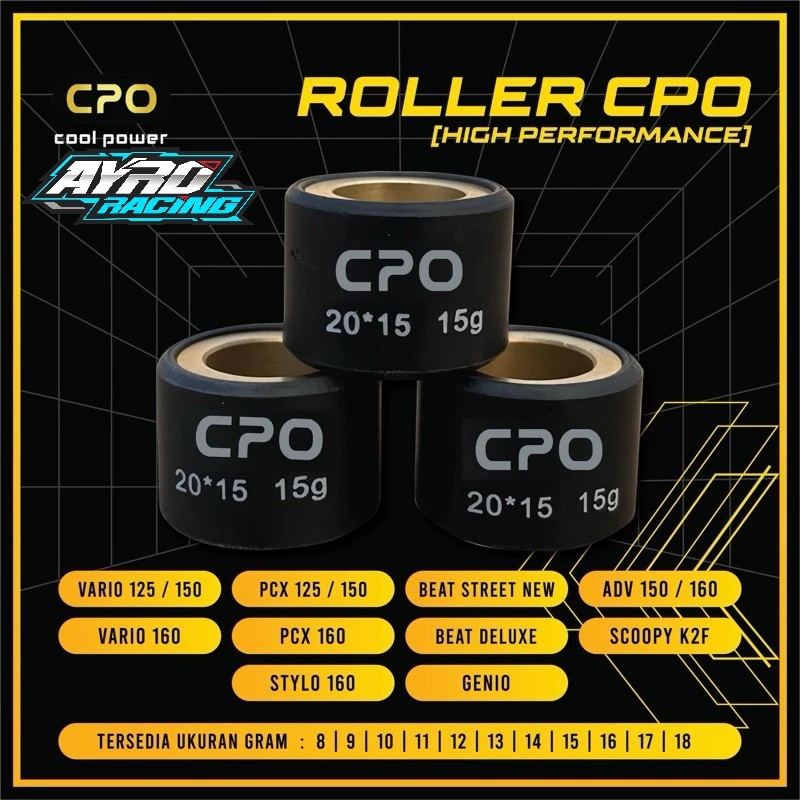 Roller Vario CPO 125 150 160 PCX CBU ADV Genio Beat Deluxe 2021 New Scoopy CPO Cool Power