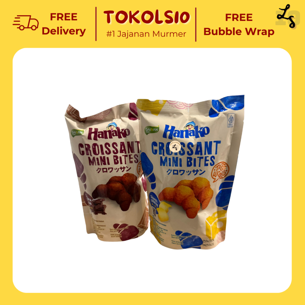 

Hanako Croissant Mini Bites Cemilan Rasa Cokelat/Keju 18gr