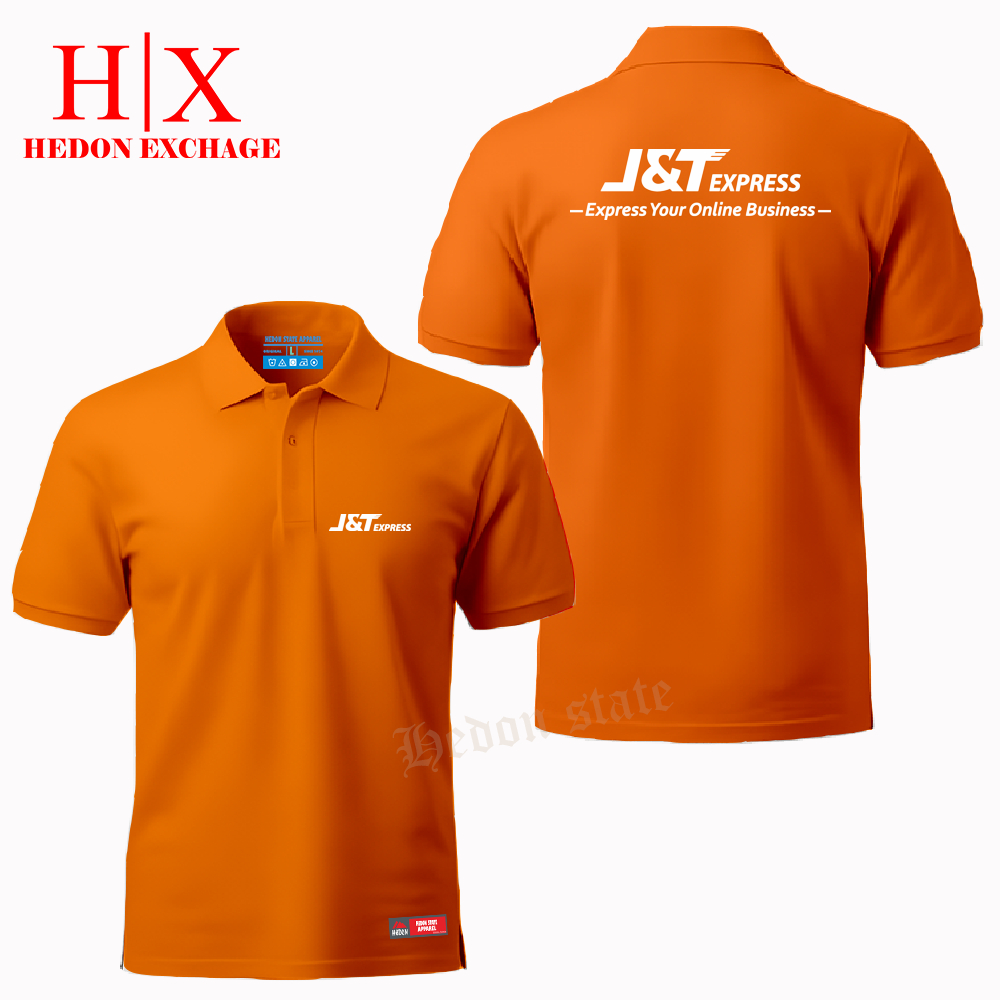 HEDON STATE Poloshirt Pendek JNT-Express Kaos Kerah Seragam Pria Wanita