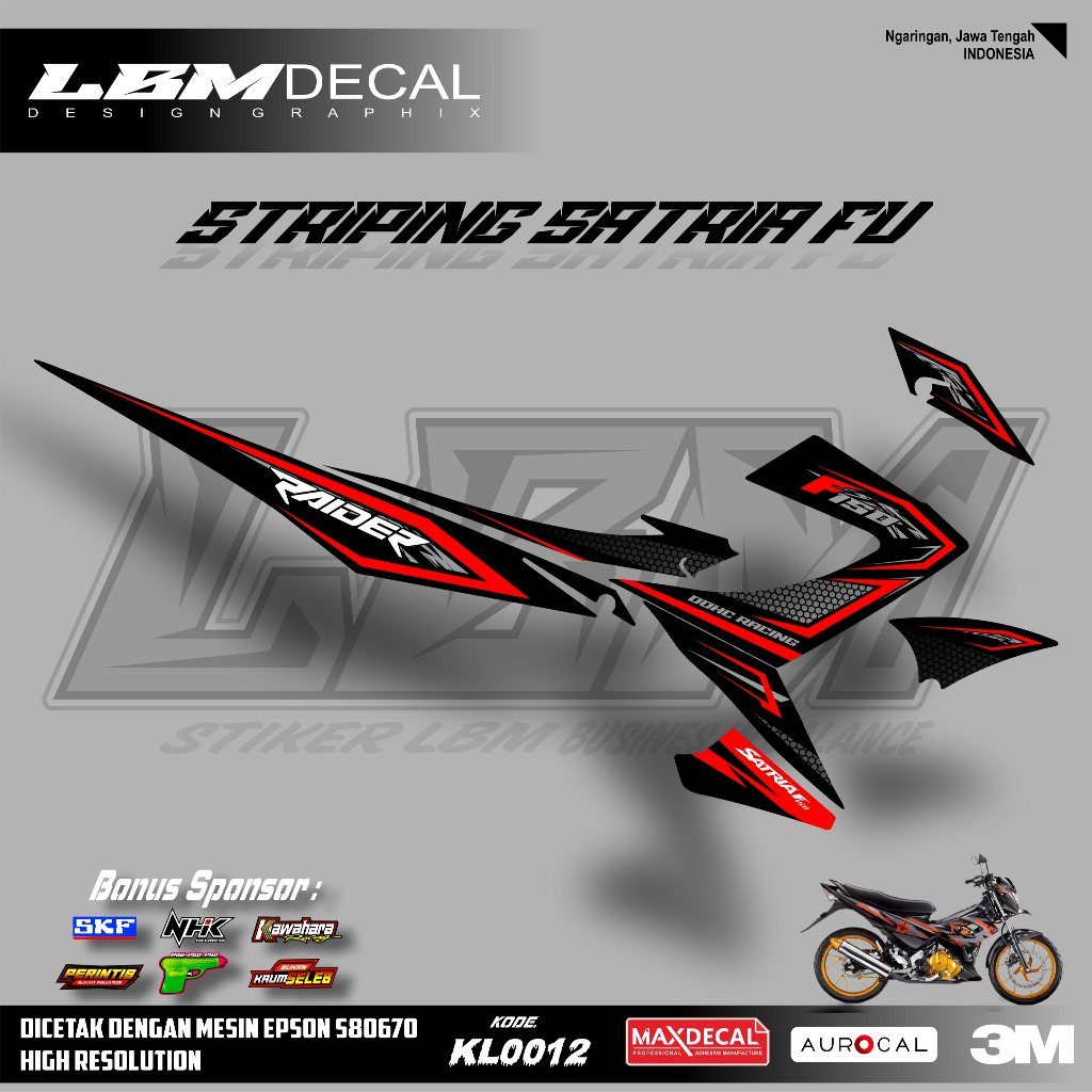 STIKER STRIPING LIST VARIASI Satria FU Facelift Simpel Keren