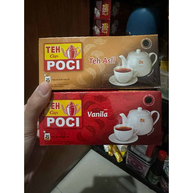 

teh hitam celup cap poci isi 25 teh asli dan vanila