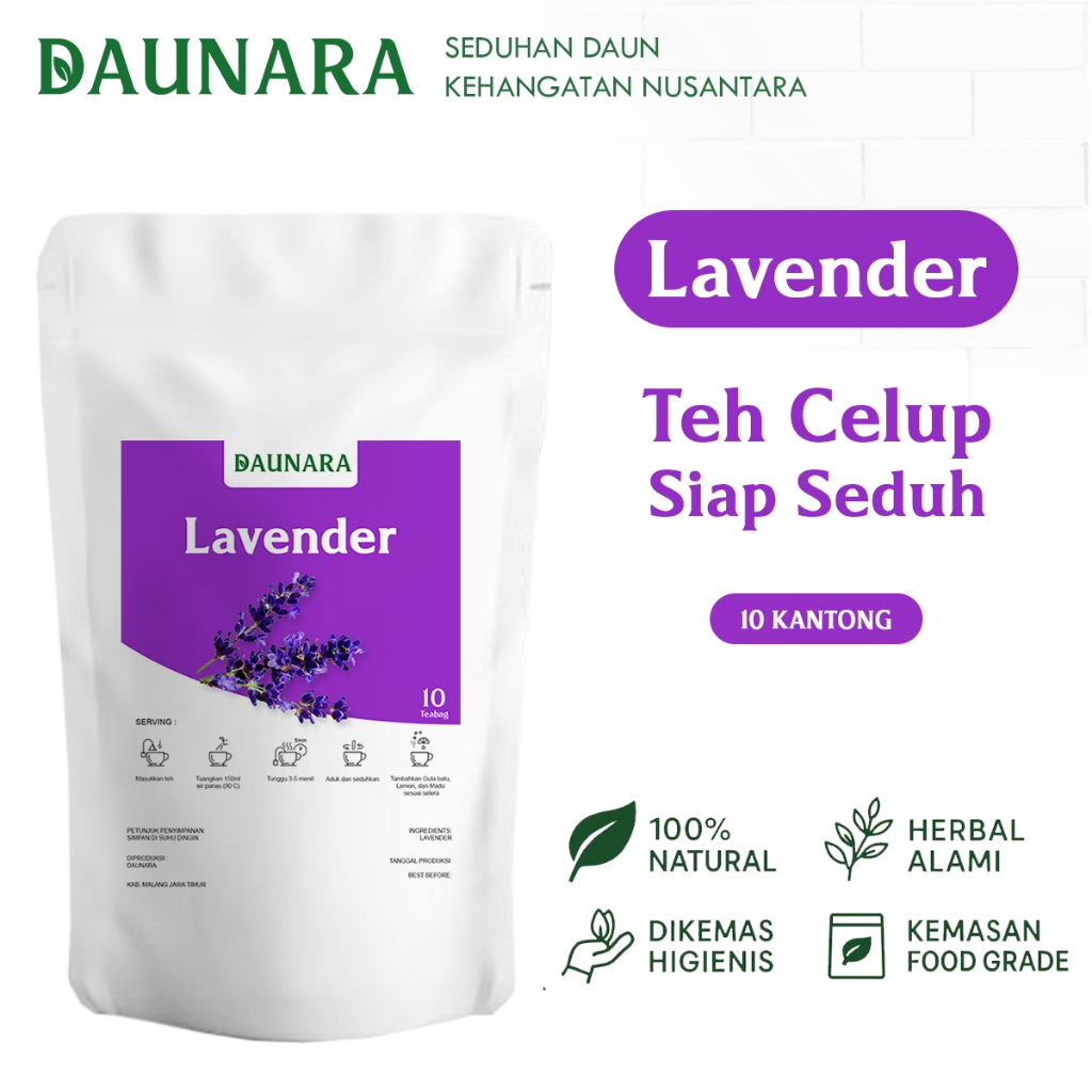 

Teh Lavender Daunara – Relaksasi Alami untuk Pikiran & Tidur Berkualitas | 10 Tea Bag