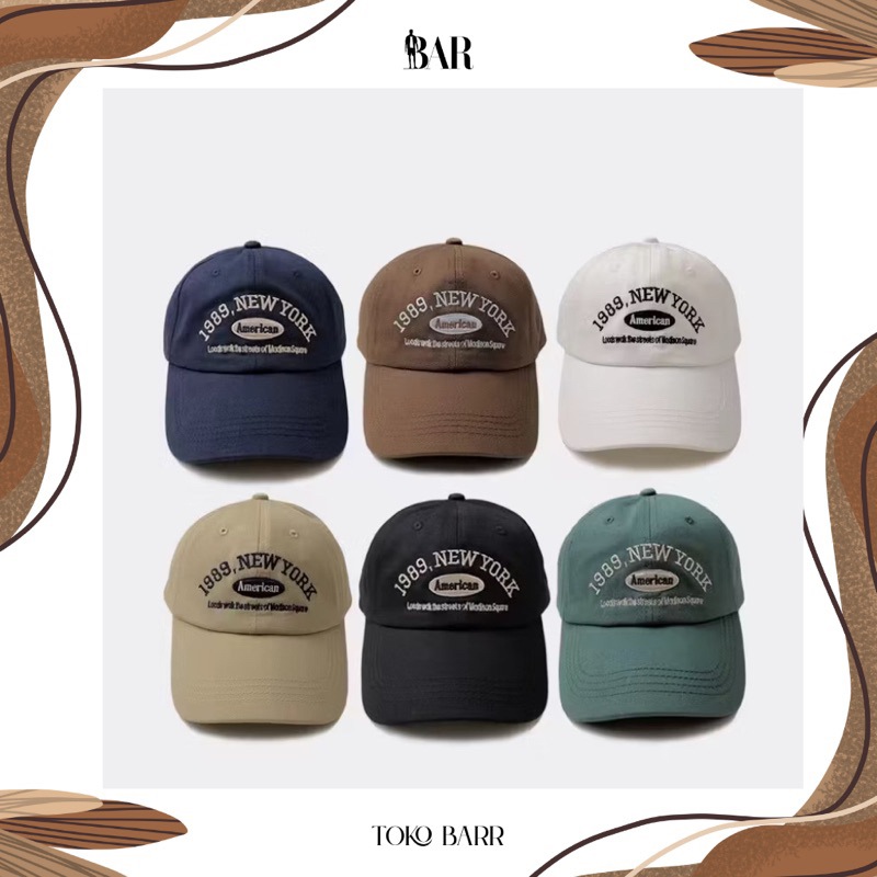 Topi Pria Wanita New York 1989 Korean Style Mens Fashion Cap Distro