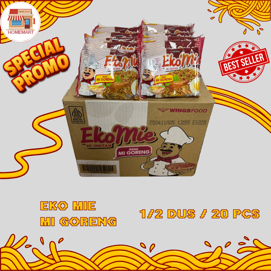 

EKO MIE GORENG Mie Goreng Mie Instant 1/2 Karton Isi 20 / Mie Goreng Eko Mie 1/2 Dus Termurah