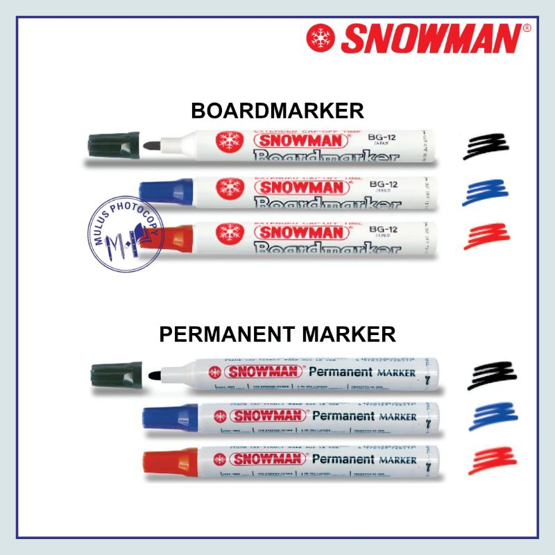 

Spidol Papan Tulis SNOWMAN White Board Marker BG-12 / Permanen Marker G-12