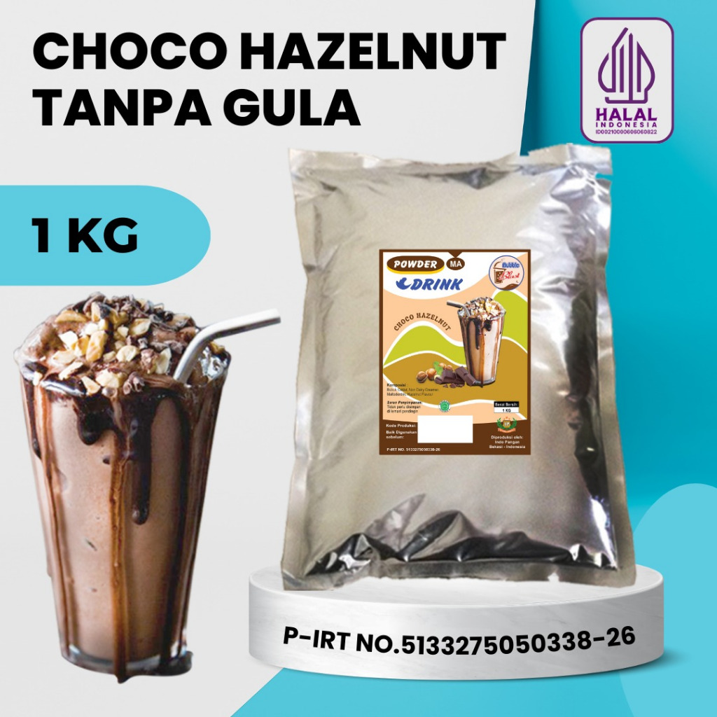 

Powder COCO HAZELNUT 1 KG - Bubuk Minuman Coklat Hazelnut - TANPA GULA