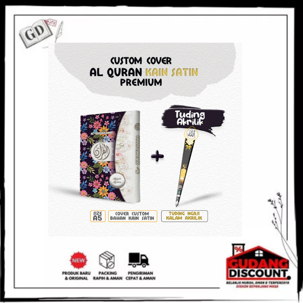 

Cover Al-Quran Kosongan (tanpa Al-Quran) ukuran A5 Bahan Satin (Banyak Varian, Lebih Eksulisif Motif Bunga Hitam)