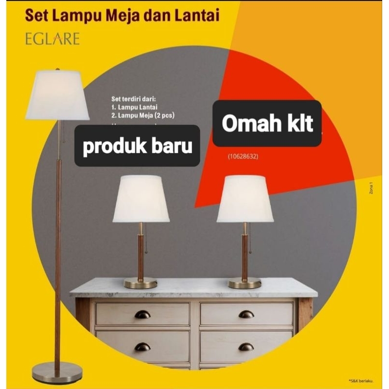 set lampu hias meja eglare lustre set isi 3 lampu hias standing